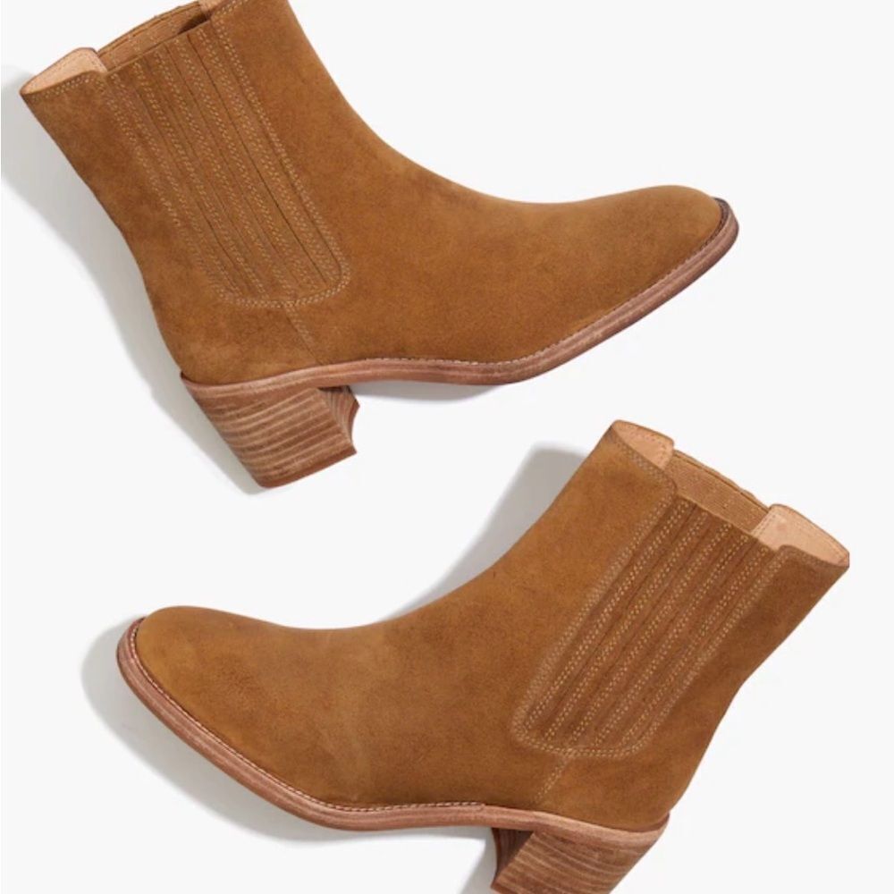 Madewell Autumn High Chelsea Suede Heeled Boots
